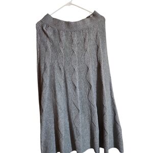 Lapis Gray Textured A-Line Skirt
